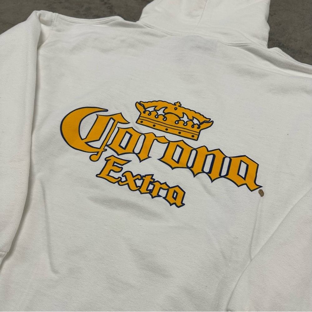 Vintage Corona Extra Beach Beer Hoodie Sweatshirt USA Made - Picture 12 of 13